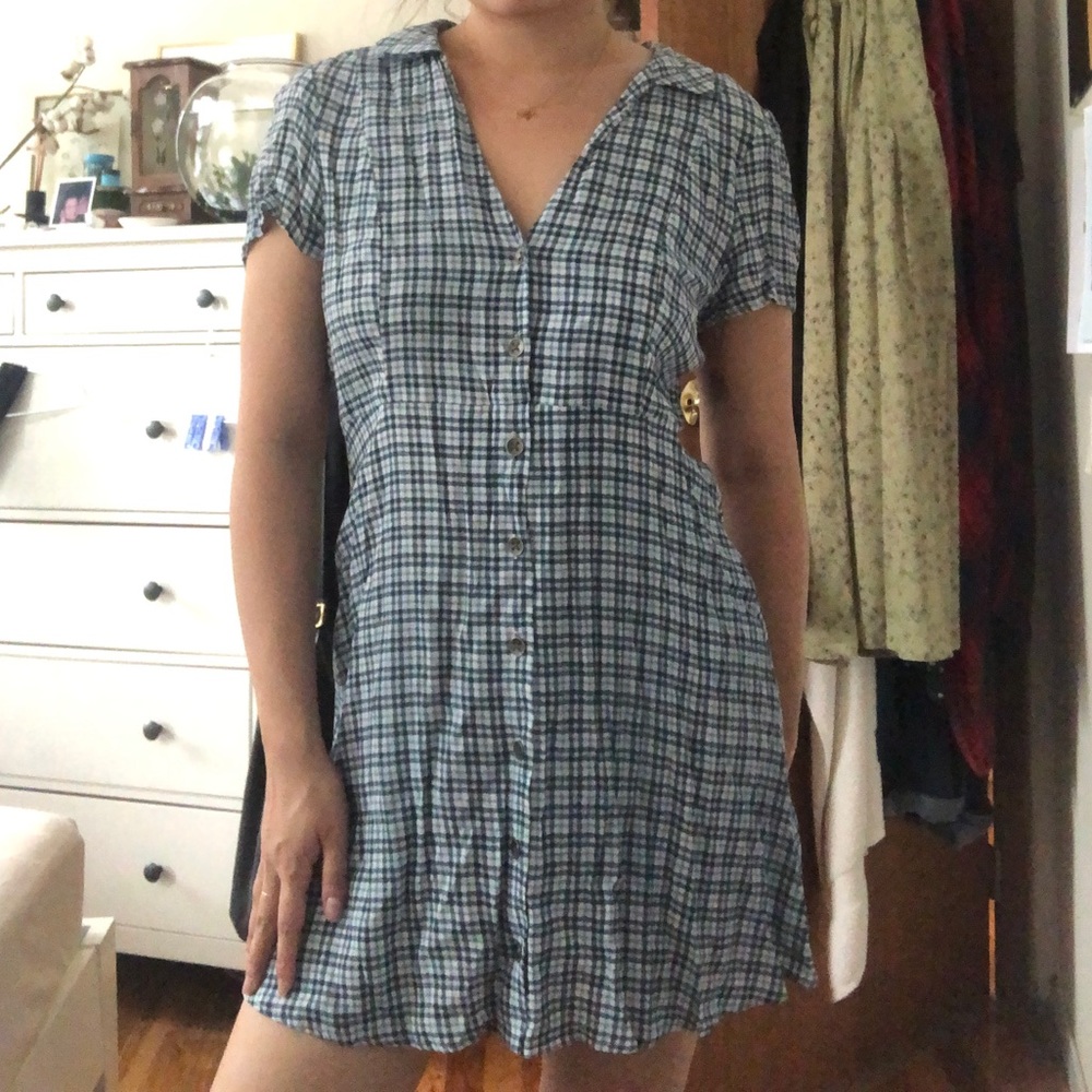 Urban Outfitters blue plaid dress size L